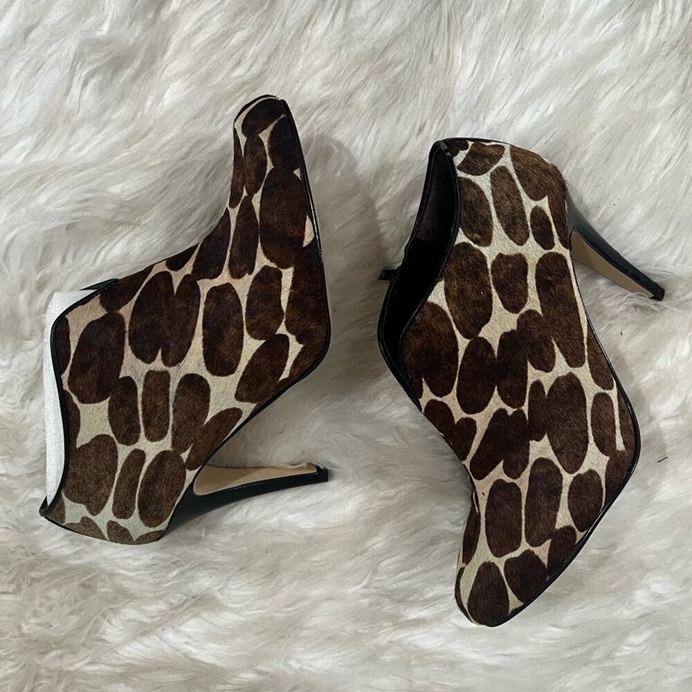 NEW Nine West Leather Hair Calf Classic Spotted Leopard High Heel Ankle Boot 5.5 - Picture 5 of 15